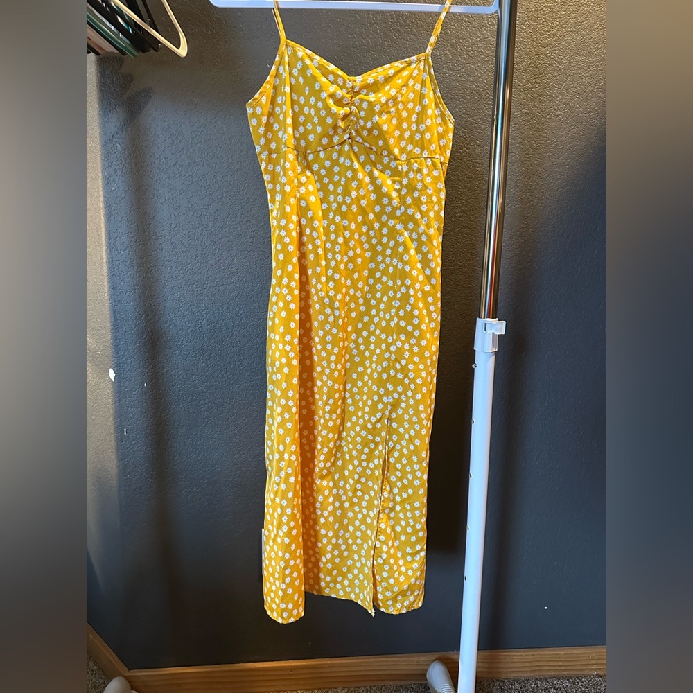 SHEIN Yellow Midi Dress